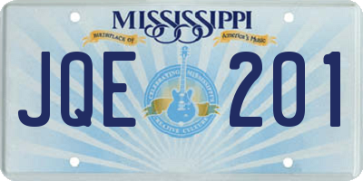 MS license plate JQE201