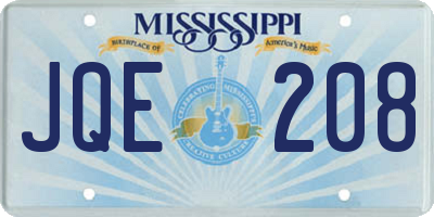 MS license plate JQE208