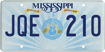 MS license plate JQE210