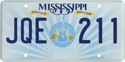 MS license plate JQE211