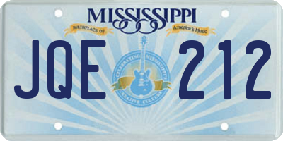MS license plate JQE212