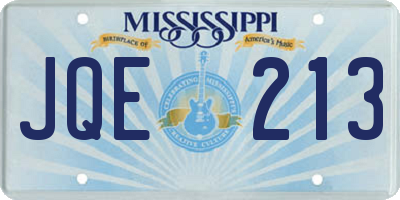 MS license plate JQE213