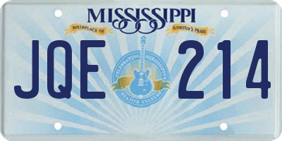 MS license plate JQE214