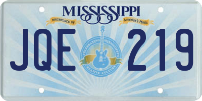MS license plate JQE219