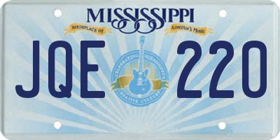 MS license plate JQE220