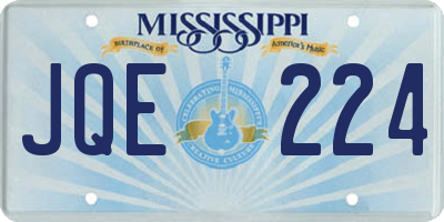 MS license plate JQE224