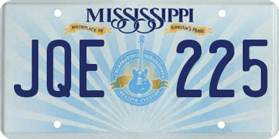 MS license plate JQE225