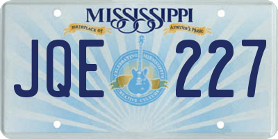 MS license plate JQE227