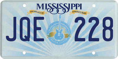 MS license plate JQE228