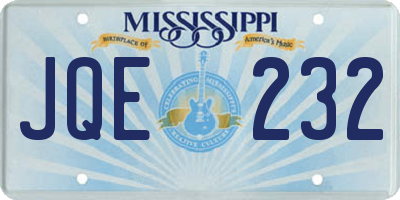 MS license plate JQE232