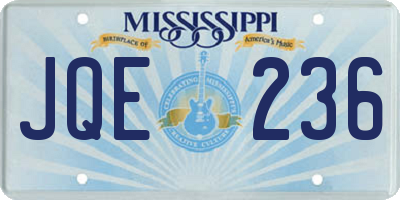 MS license plate JQE236
