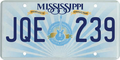 MS license plate JQE239
