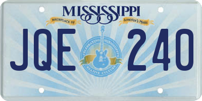 MS license plate JQE240