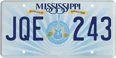 MS license plate JQE243