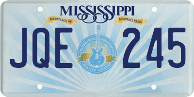 MS license plate JQE245