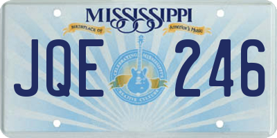 MS license plate JQE246