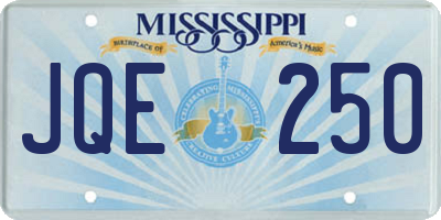 MS license plate JQE250