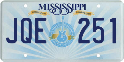 MS license plate JQE251