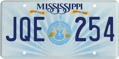 MS license plate JQE254