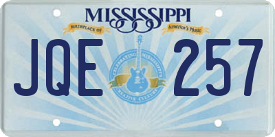 MS license plate JQE257