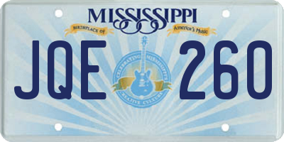 MS license plate JQE260