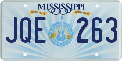 MS license plate JQE263