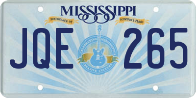 MS license plate JQE265