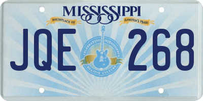 MS license plate JQE268
