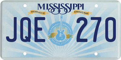MS license plate JQE270