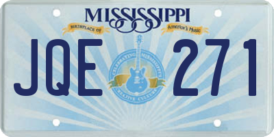 MS license plate JQE271