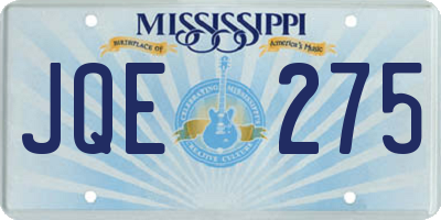 MS license plate JQE275