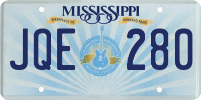 MS license plate JQE280