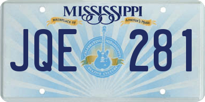 MS license plate JQE281