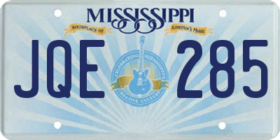 MS license plate JQE285