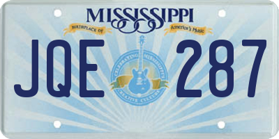 MS license plate JQE287