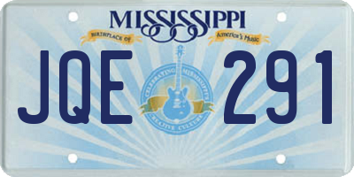 MS license plate JQE291