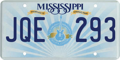 MS license plate JQE293