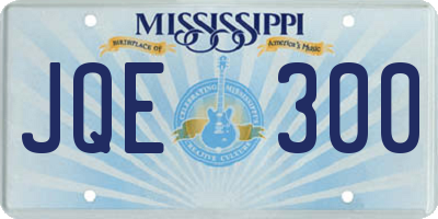 MS license plate JQE300