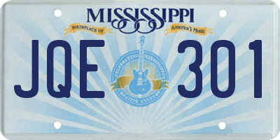MS license plate JQE301