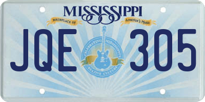 MS license plate JQE305