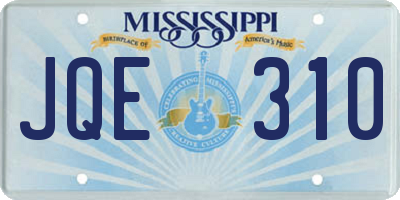 MS license plate JQE310