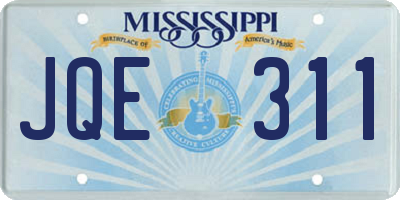 MS license plate JQE311