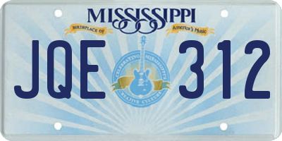 MS license plate JQE312