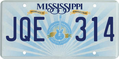 MS license plate JQE314