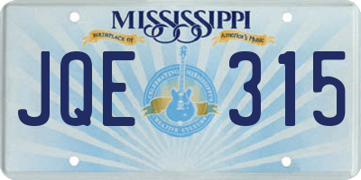 MS license plate JQE315