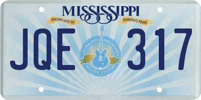 MS license plate JQE317