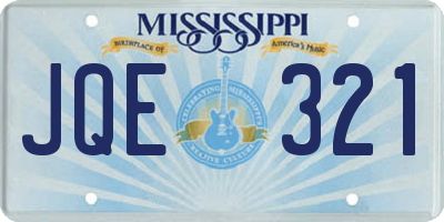 MS license plate JQE321
