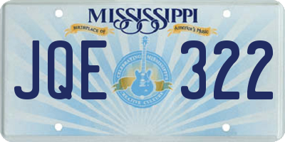 MS license plate JQE322