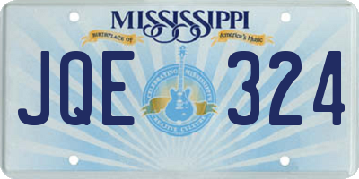 MS license plate JQE324