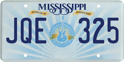 MS license plate JQE325